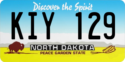 ND license plate KIY129