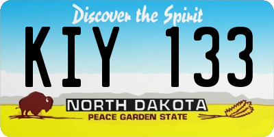 ND license plate KIY133