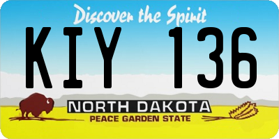 ND license plate KIY136