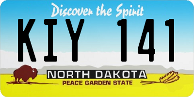 ND license plate KIY141