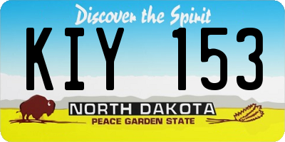 ND license plate KIY153