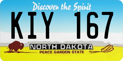 ND license plate KIY167