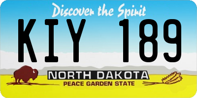 ND license plate KIY189