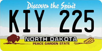 ND license plate KIY225