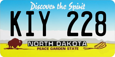 ND license plate KIY228