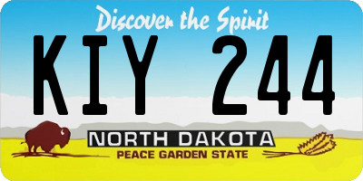 ND license plate KIY244