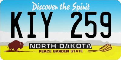 ND license plate KIY259