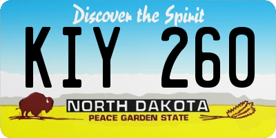 ND license plate KIY260