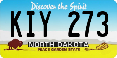 ND license plate KIY273