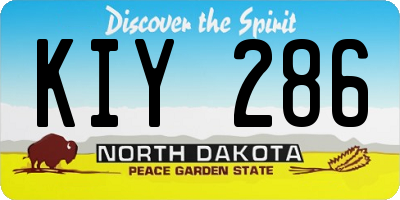 ND license plate KIY286