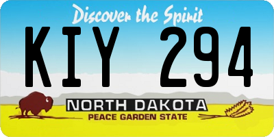 ND license plate KIY294