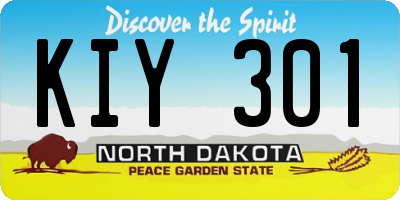 ND license plate KIY301