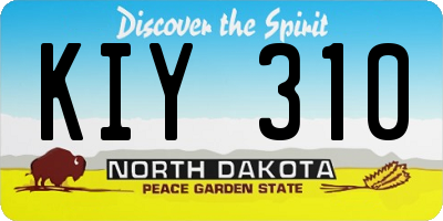 ND license plate KIY310