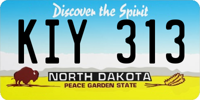 ND license plate KIY313