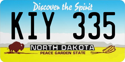 ND license plate KIY335