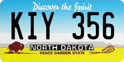 ND license plate KIY356