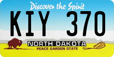 ND license plate KIY370