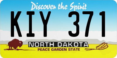 ND license plate KIY371