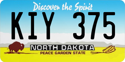ND license plate KIY375