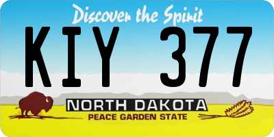 ND license plate KIY377