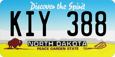 ND license plate KIY388