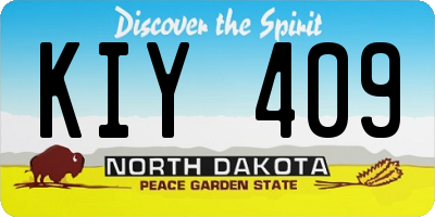ND license plate KIY409