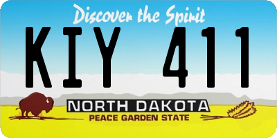 ND license plate KIY411