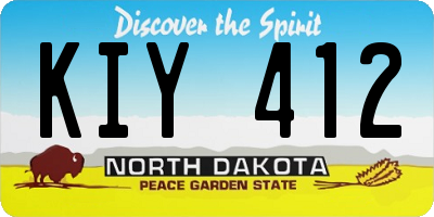 ND license plate KIY412