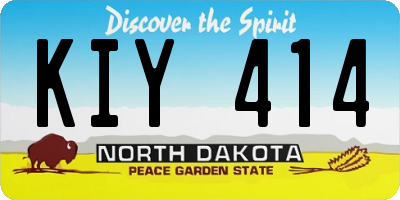 ND license plate KIY414