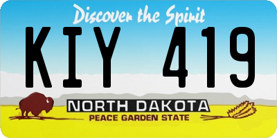 ND license plate KIY419