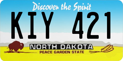 ND license plate KIY421
