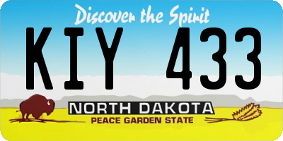 ND license plate KIY433