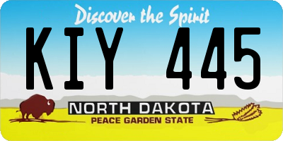 ND license plate KIY445