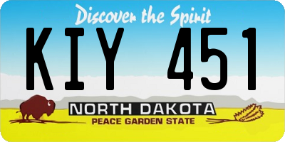 ND license plate KIY451