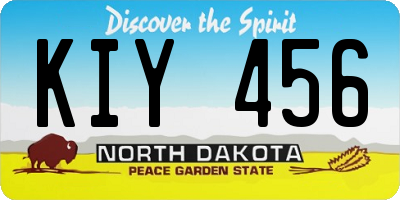ND license plate KIY456