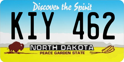 ND license plate KIY462