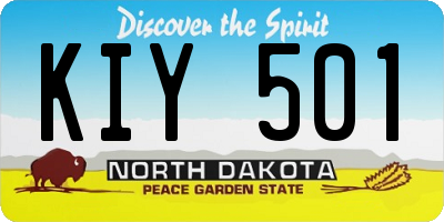 ND license plate KIY501
