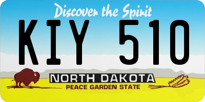 ND license plate KIY510