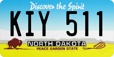 ND license plate KIY511