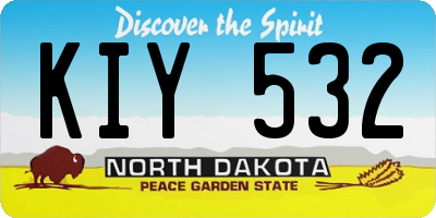 ND license plate KIY532