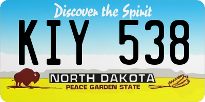 ND license plate KIY538
