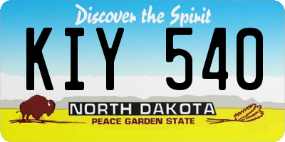 ND license plate KIY540