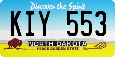 ND license plate KIY553