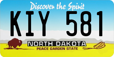 ND license plate KIY581