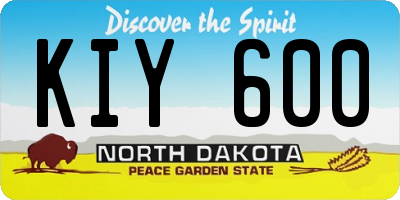ND license plate KIY600