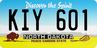 ND license plate KIY601