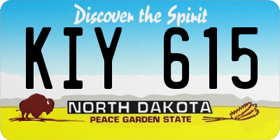 ND license plate KIY615