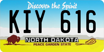 ND license plate KIY616