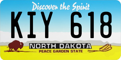 ND license plate KIY618