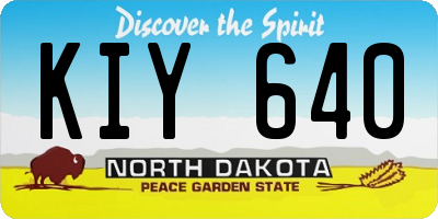 ND license plate KIY640